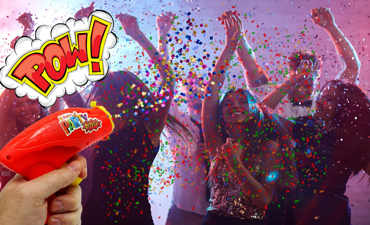 Reusable Confetti Party Poppers – Multicolor Metallic Confetti for Kids’ Parties