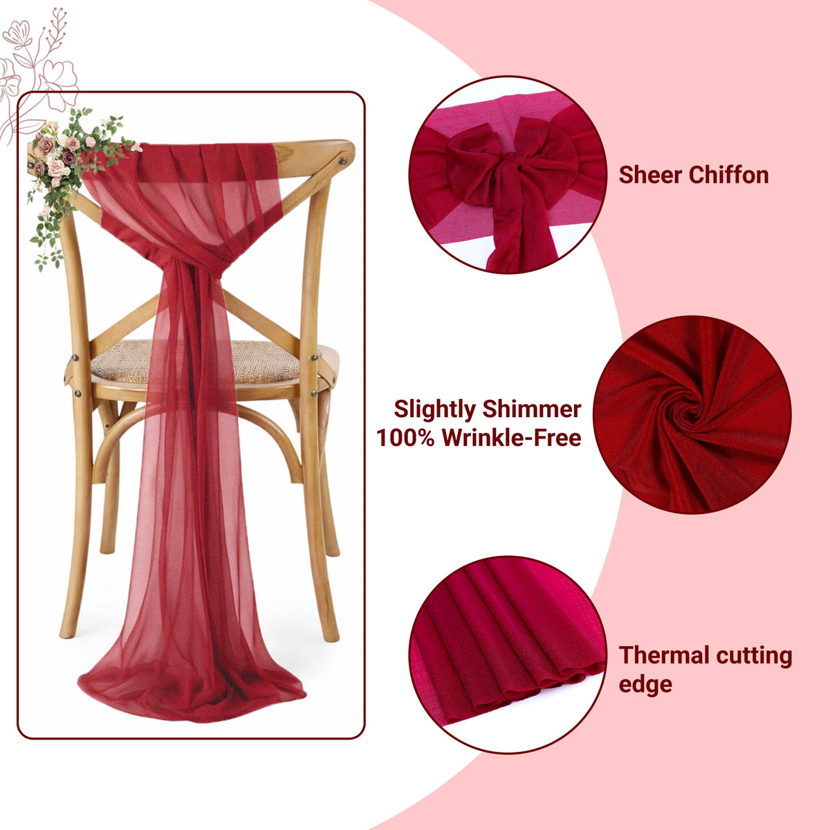 Chiffon Chair Sashes – Wedding & Party Chair Decorations