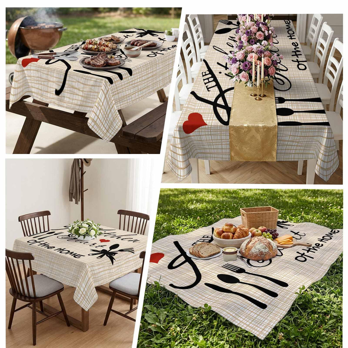 54×54" Waterproof Square Tablecloth – Washable Spill-Proof Cover for Dining & Party Decor
