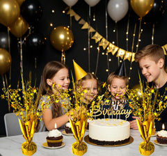 24 Pack Metallic Foil Spray Centerpieces – Star Table Decor for Parties & Events
