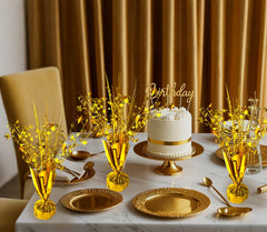 24 Pack Metallic Foil Spray Centerpieces – Star Table Decor for Parties & Events