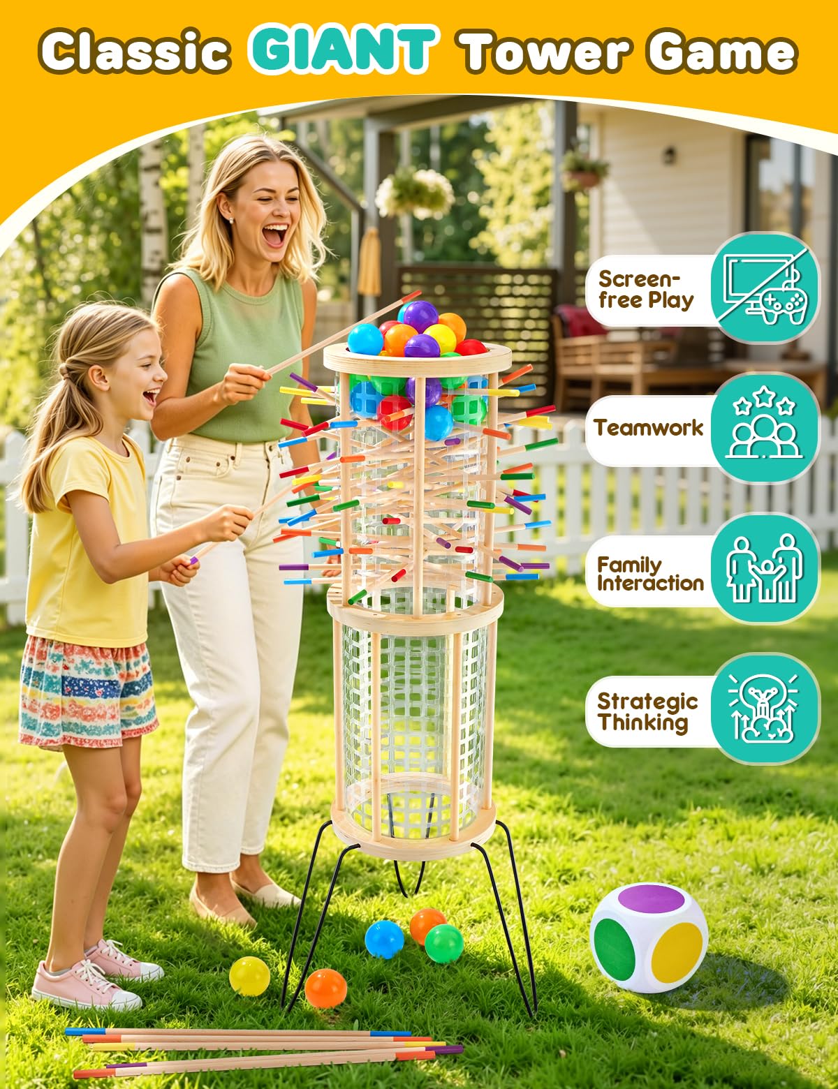 Giant Wooden Tower Game – 4FT Outdoor Game
