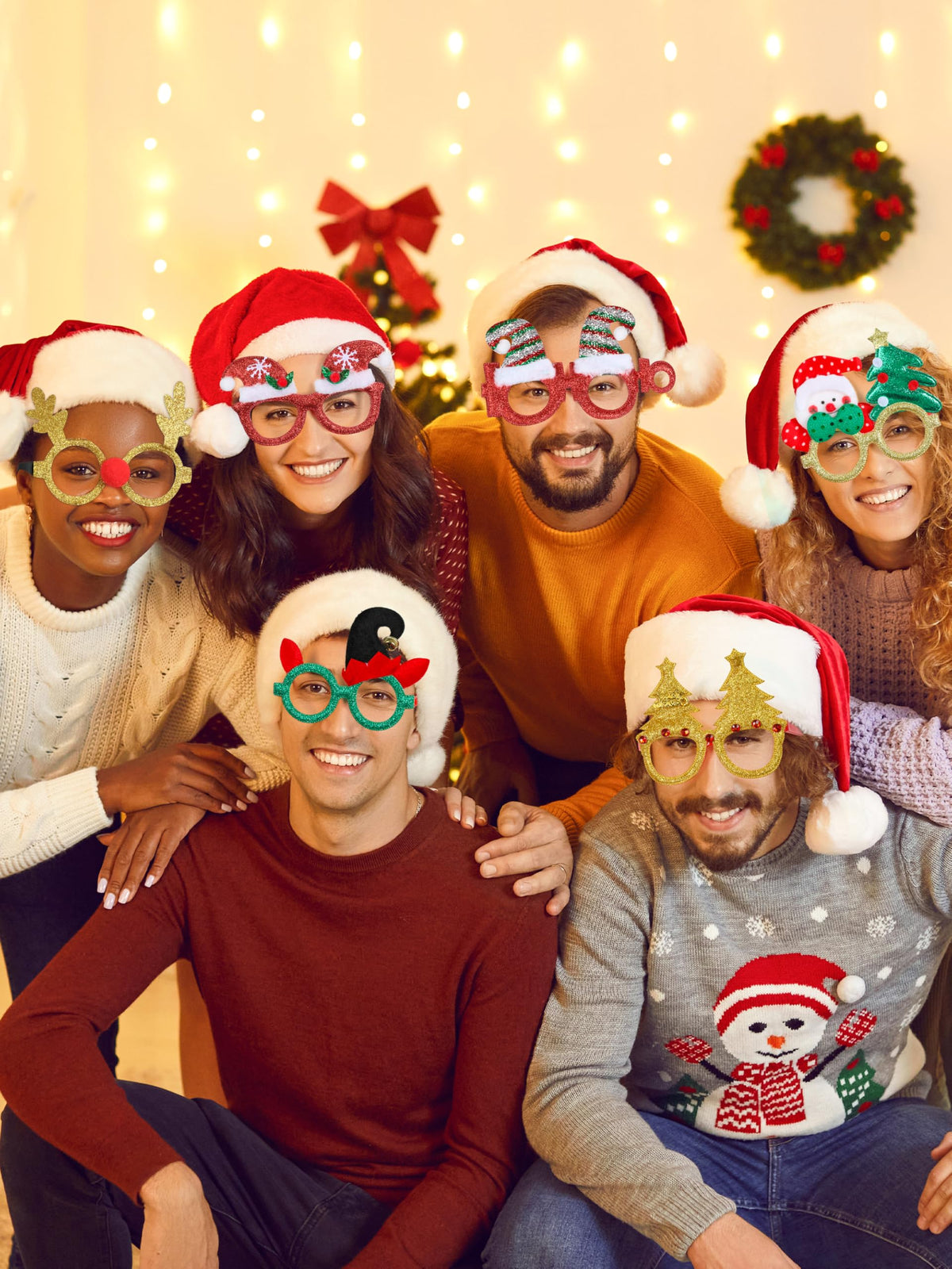 24-Piece Christmas Glasses – Santa Frame Party Favors for Holiday Decor
