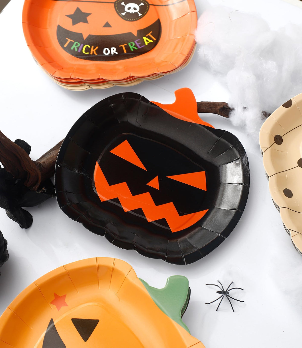 Halloween Pumpkin Paper Plates – 48 Pack Disposable Party Tableware