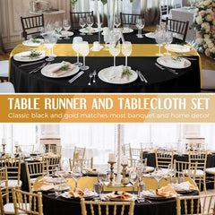 16-Piece Christmas Tablecloth & Satin Runner Set – Round Table Covers for Parties & Events