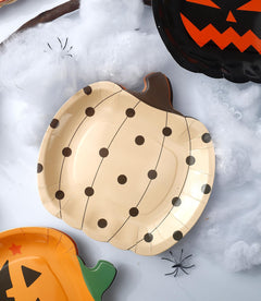 Halloween Pumpkin Paper Plates – 48 Pack Disposable Party Tableware