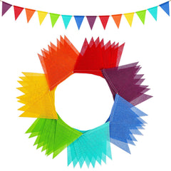 Pastel Burlap Pennant Banner – Triangle Flag Garland for Birthday & Outdoor Party Decor