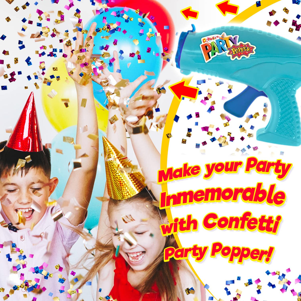Reusable Confetti Party Poppers – Multicolor Metallic Confetti for Kids’ Parties