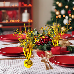 24 Pack Metallic Foil Spray Centerpieces – Star Table Decor for Parties & Events