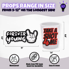 10-Piece Waterproof Photo Booth Props – Durable PVC Foamboard Props for Weddings & Parties
