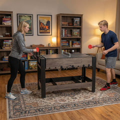 3-in-1 Swivel Game Table – Foosball, Pool & Table Tennis, 49" Indoor Arcade Table