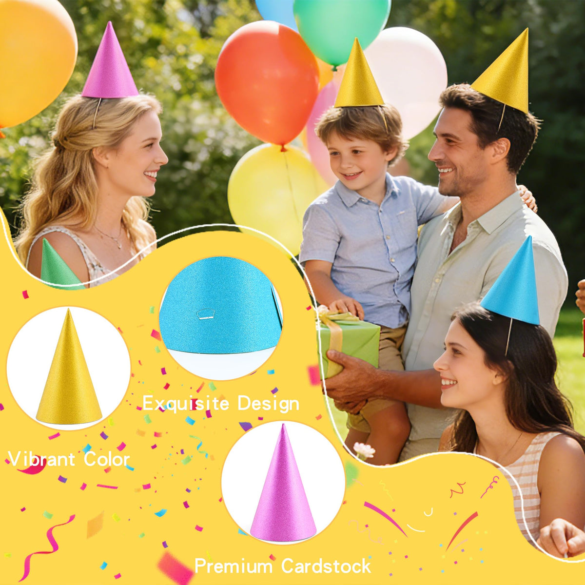 Pre-Assembled Party Hats – Party Accessories for Adults & Kids