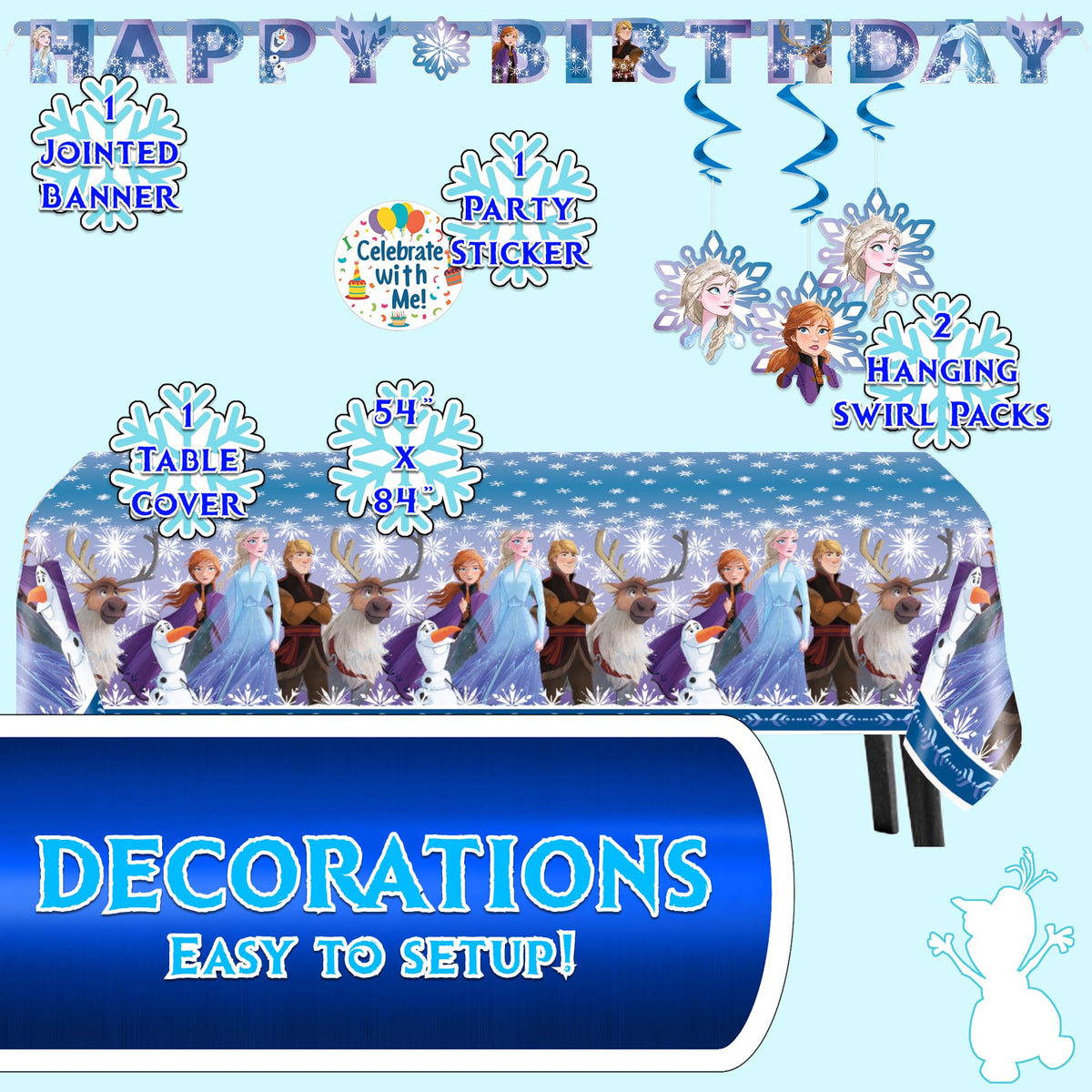 Unique Frozen Birthday Kit - Serves 16