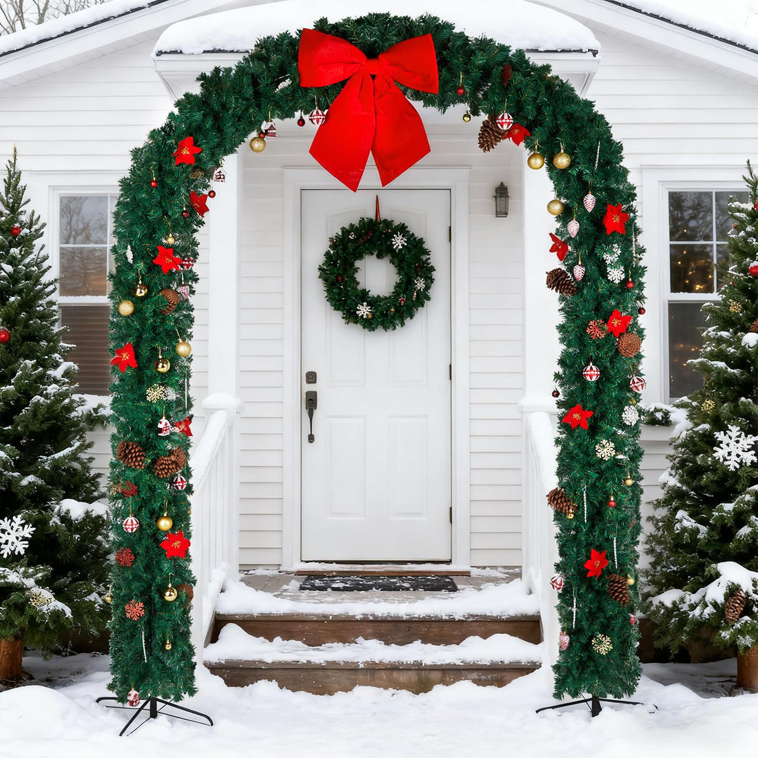 Christmas Artificial Tree Arch – PVC Holiday Archway Decor for Indoor & Outdoor Events