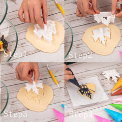 Halloween Cookie Cutters with Plunger Stamper – Baking & Fondant Decorating Tools