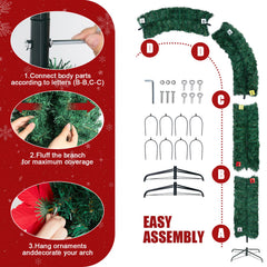 Christmas Artificial Tree Arch – PVC Holiday Archway Decor for Indoor & Outdoor Events