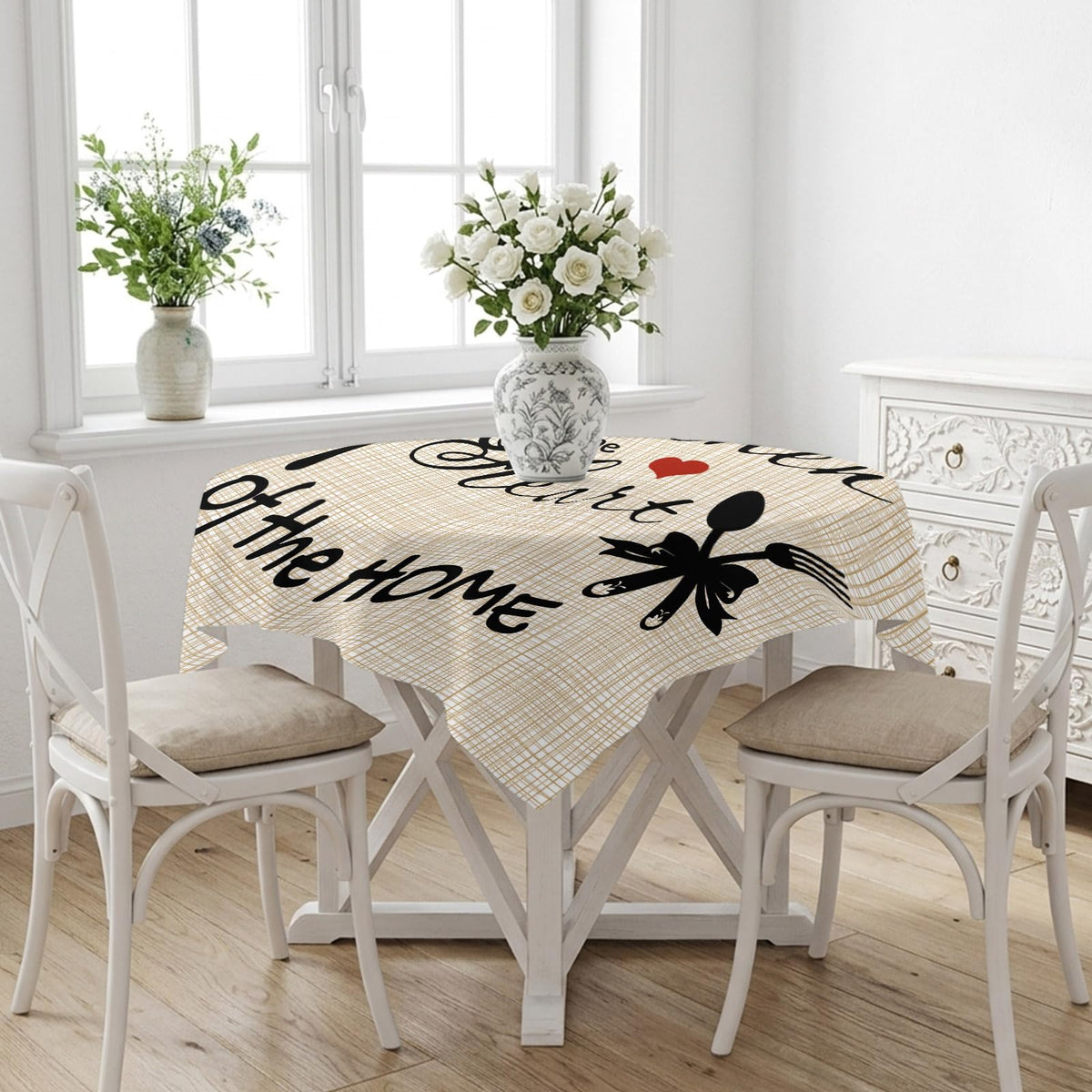 54×54" Waterproof Square Tablecloth – Washable Spill-Proof Cover for Dining & Party Decor