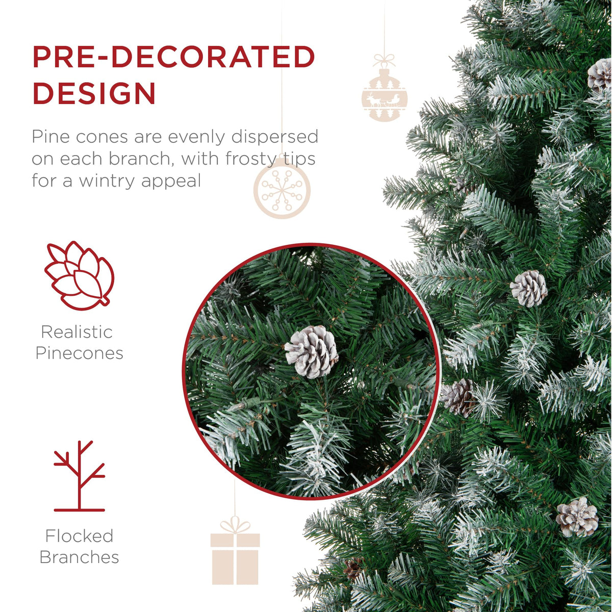 Best Choice Products Pre-Decorated Holiday Christmas Tree